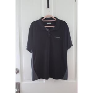 Men's (I) Columbia 3-button polo Shirt Black Short Sleeve Size XLarge